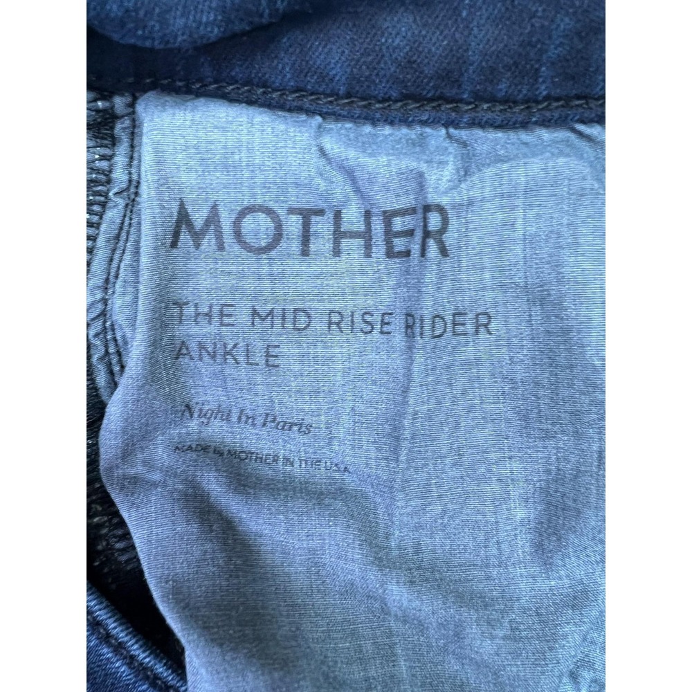 Mother The Mid Rise Rider Ankle Jeans Womens 28 Blue Night In Paris Stretch - Picture 7 of 16